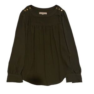 Dark green long sleeve loft blouse